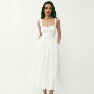 NEW Reformation Balia White Midi Dress